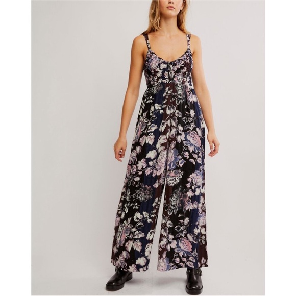 Free People Pants - FREE PEOPLE Melrose Jumpsuit Midnight Garden Combo